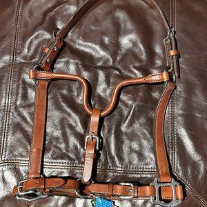 Tory's Leather Co Tapered Crown 1" Western Show Halter Oakbark/Chrome Size Full